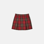Red Tartan Box Pleat Skirt