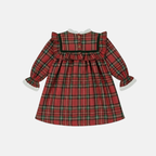Red Tartan Lace Trim Dress