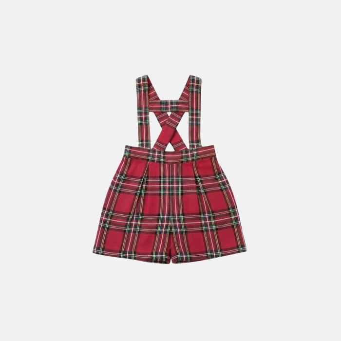 Red Tartan Suspender Shorts