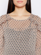 Women Beige Floral Printed Maternity Top
