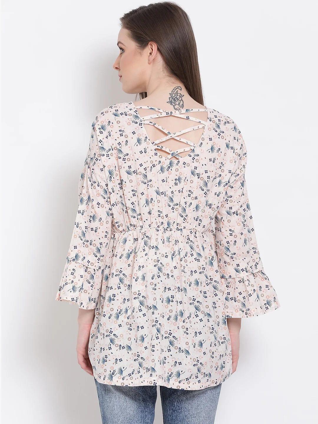 Floral Print Peach Maternity Top