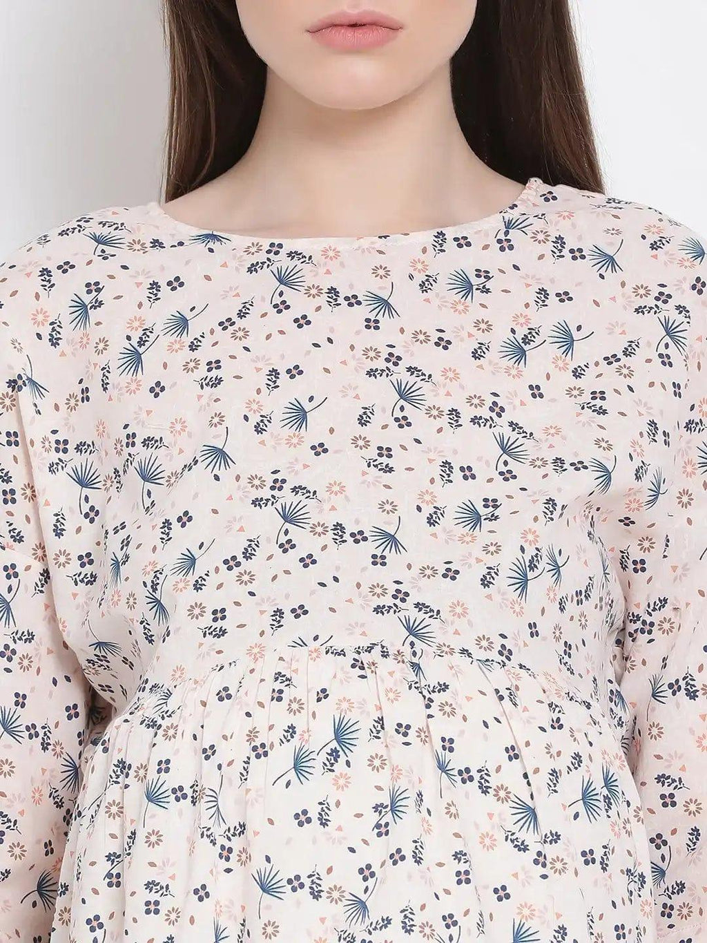 Floral Print Peach Maternity Top