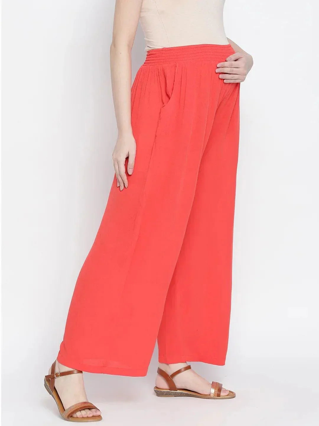 Women's Red Maternity Pant