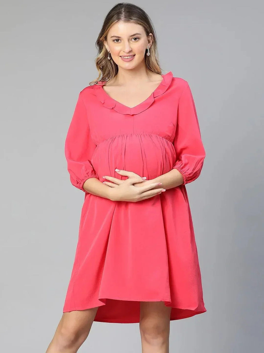 Women's Pink Maternity Dress