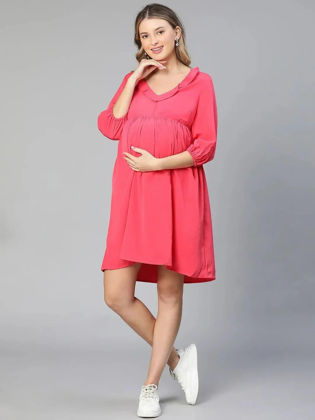 Women's Pink Maternity Dress