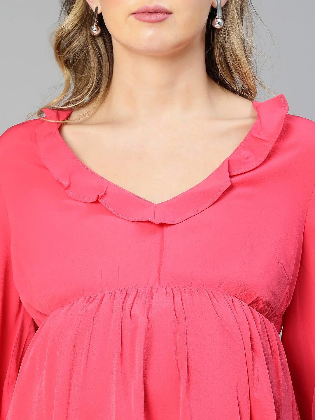 Women's Pink Maternity Dress