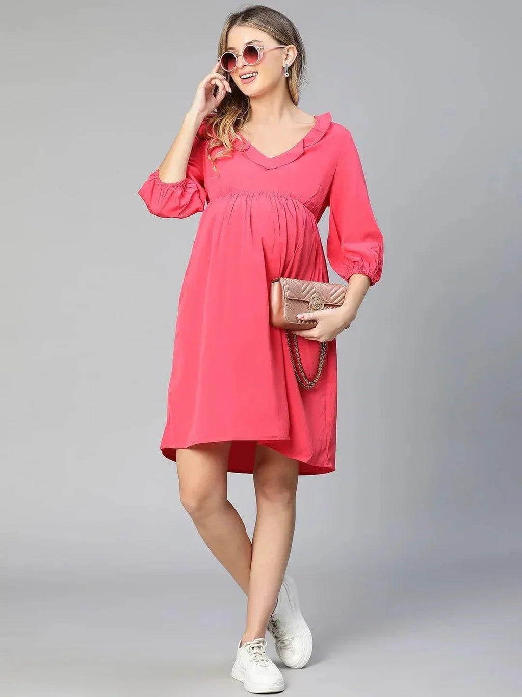 Women's Pink Maternity Dress