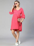 Women's Pink Maternity Dress