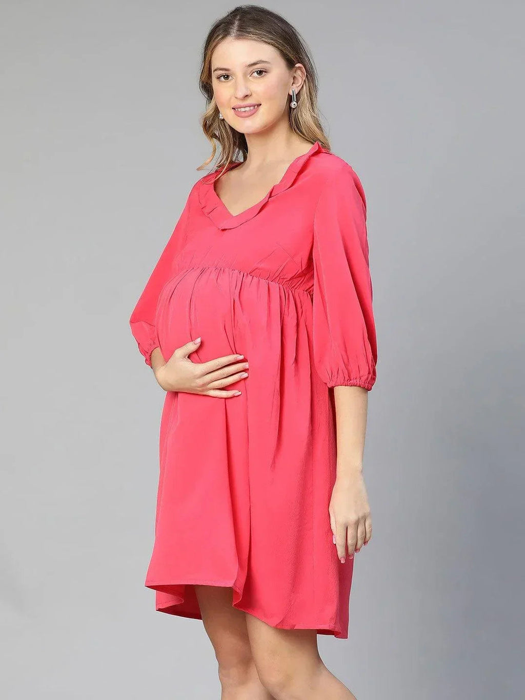 Women's Pink Maternity Dress