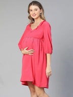 Women's Pink Maternity Dress