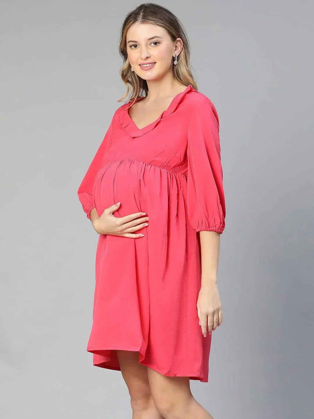 Women's Pink Maternity Dress