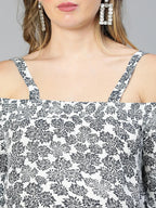 Women White Floral Maternity Top