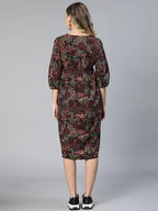Women Multicolor Floral Print Maternity Dress