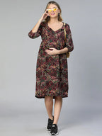 Women Multicolor Floral Print Maternity Dress