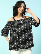 Women Black Floral Maternity Top