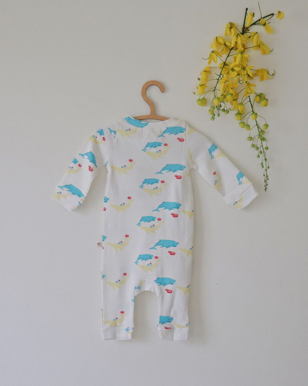 Organic Bodysuit (Whale Print)