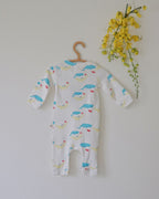 Organic Bodysuit (Whale Print)
