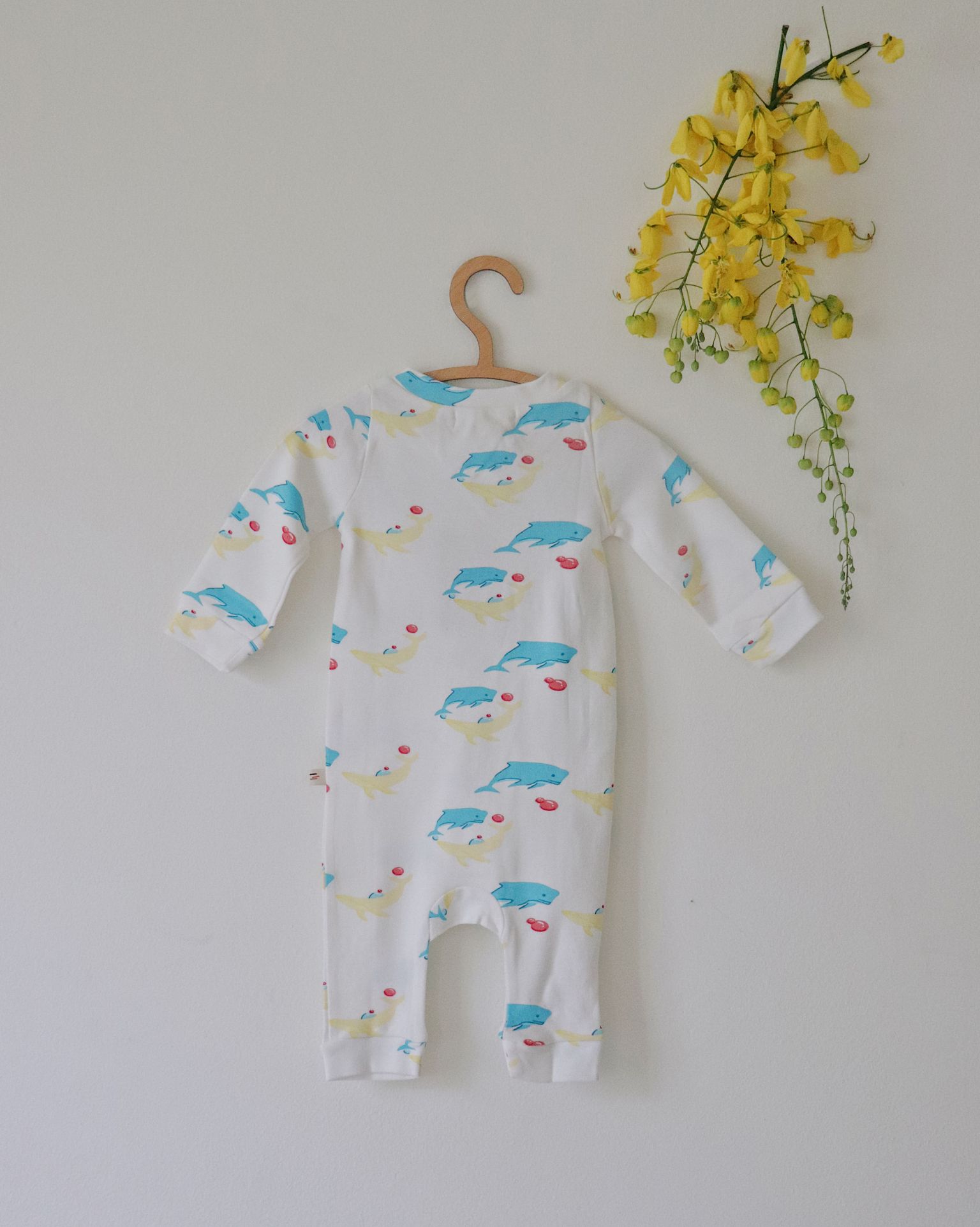 Organic Bodysuit (Whale Print)