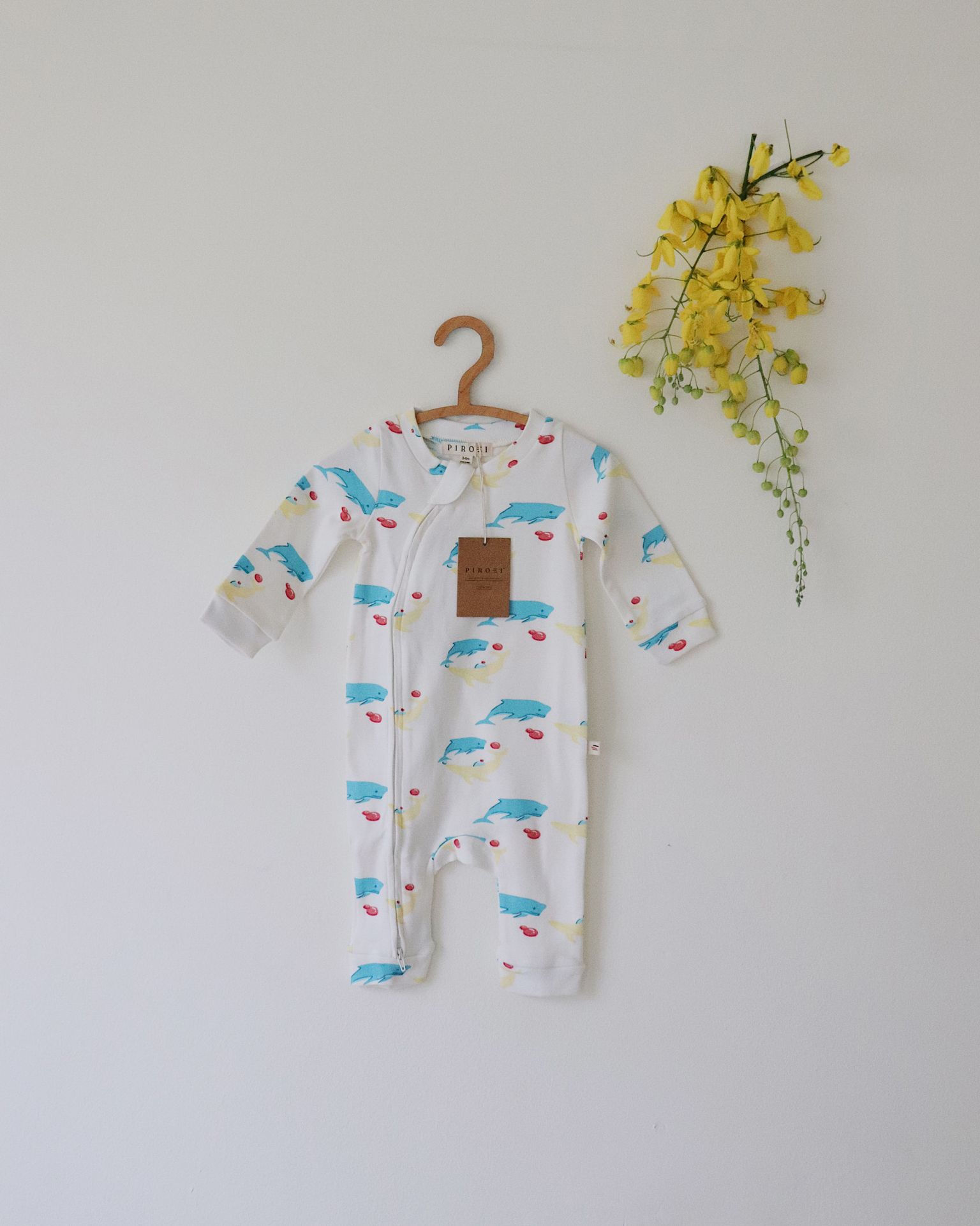 Organic Bodysuit (Whale Print)