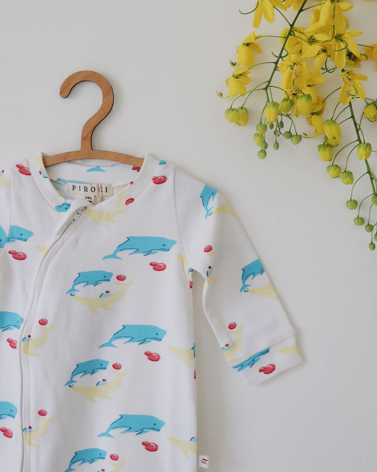 Organic Bodysuit (Whale Print)