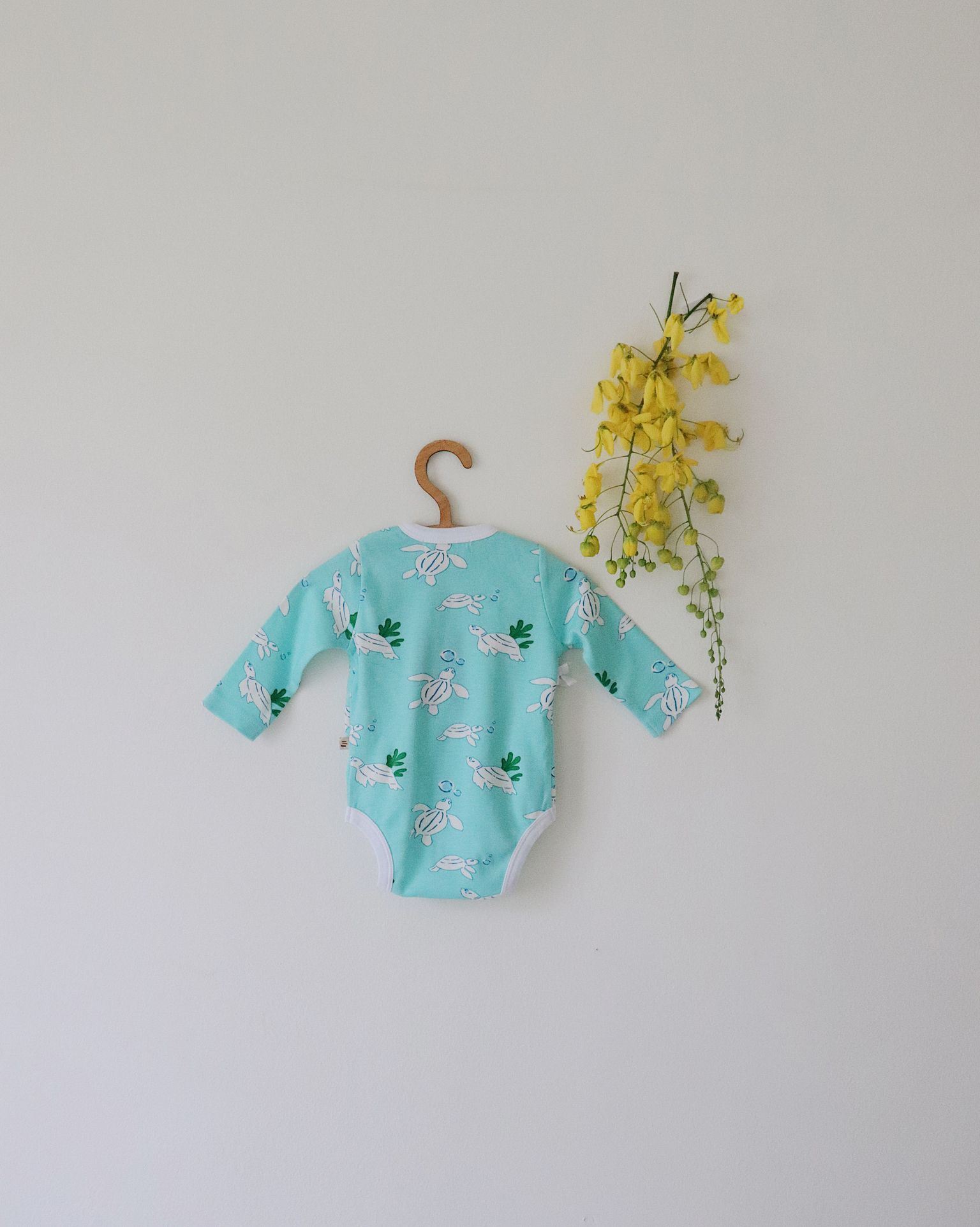 Organic Kimono Onesie (Turtle Print)