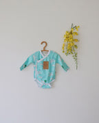 Organic Kimono Onesie (Turtle Print)