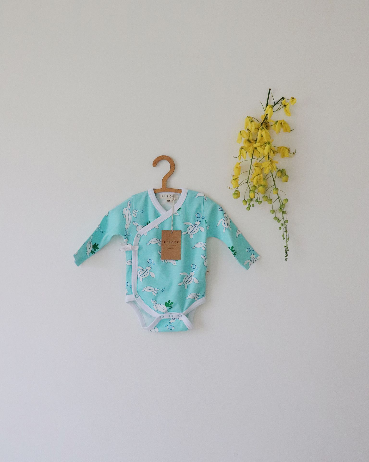 Organic Kimono Onesie (Turtle Print)