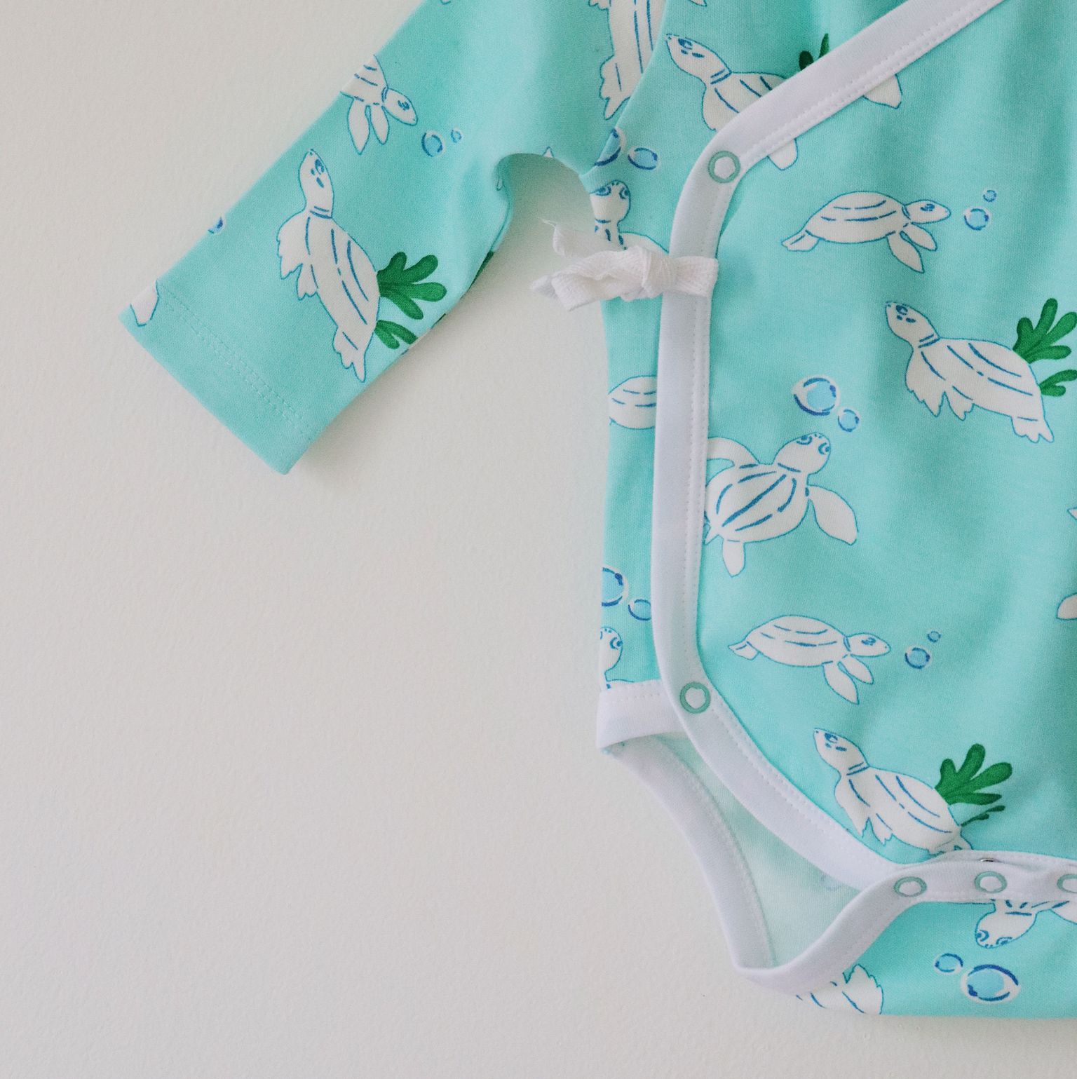 Organic Kimono Onesie (Turtle Print)