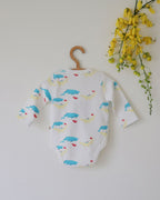 Organic Kimono Onesie (Whale Print)