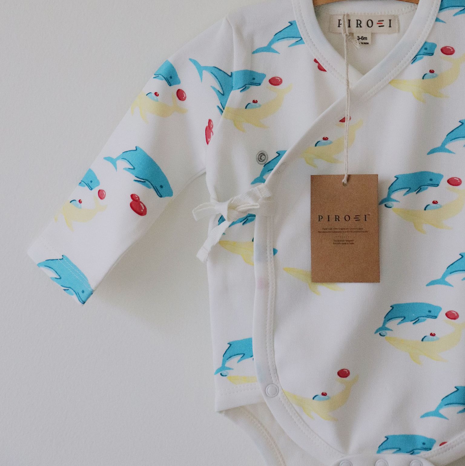 Organic Kimono Onesie (Whale Print)