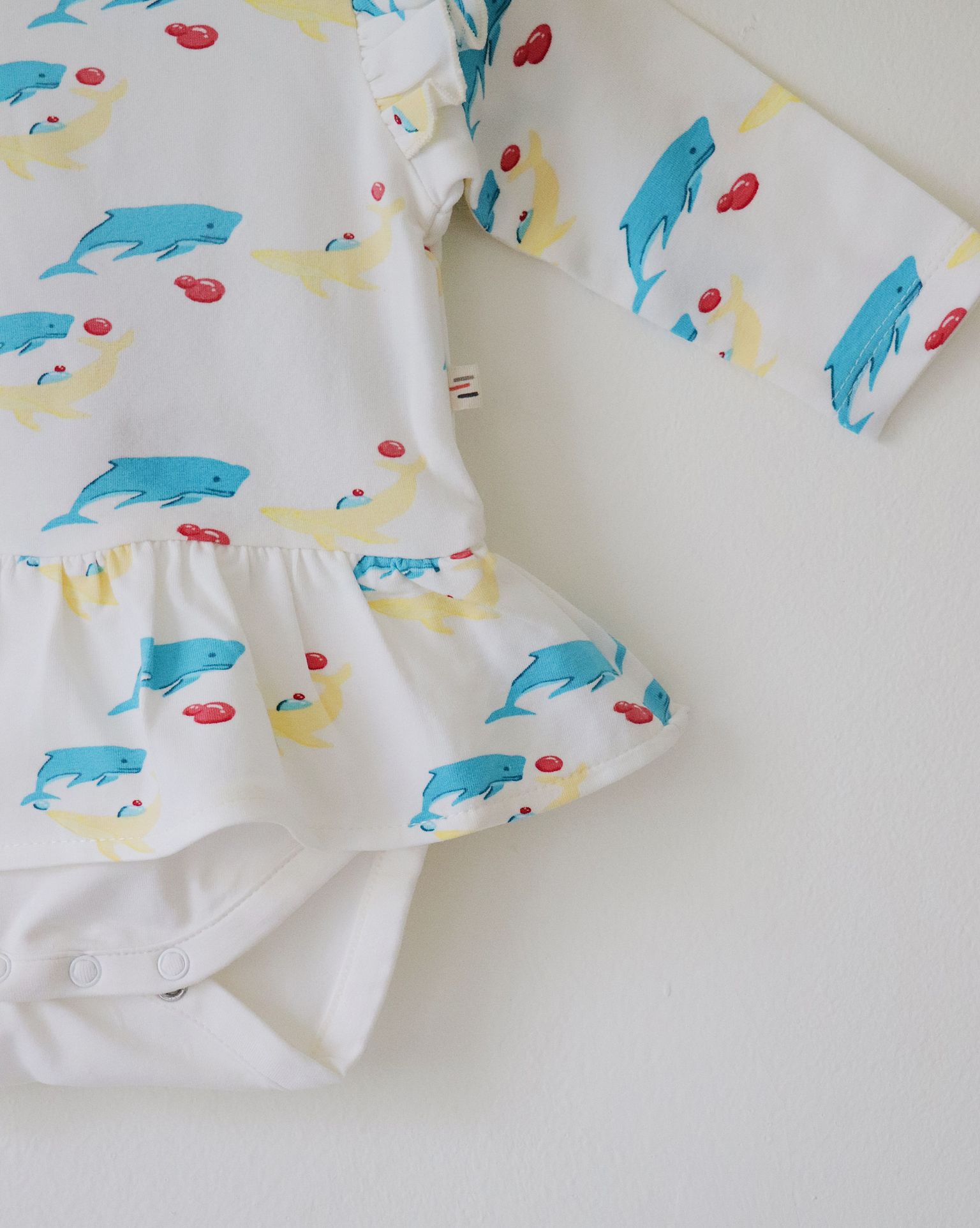 Organic Peplum Onesie  (Whale Print)