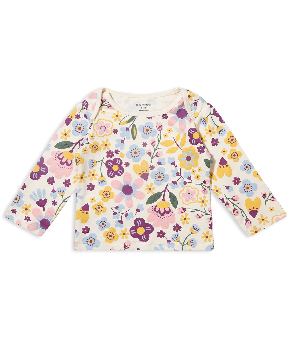 100% Cotton Full Sleeves Envelope Neck Tee Pack Of 3 - Multicolour