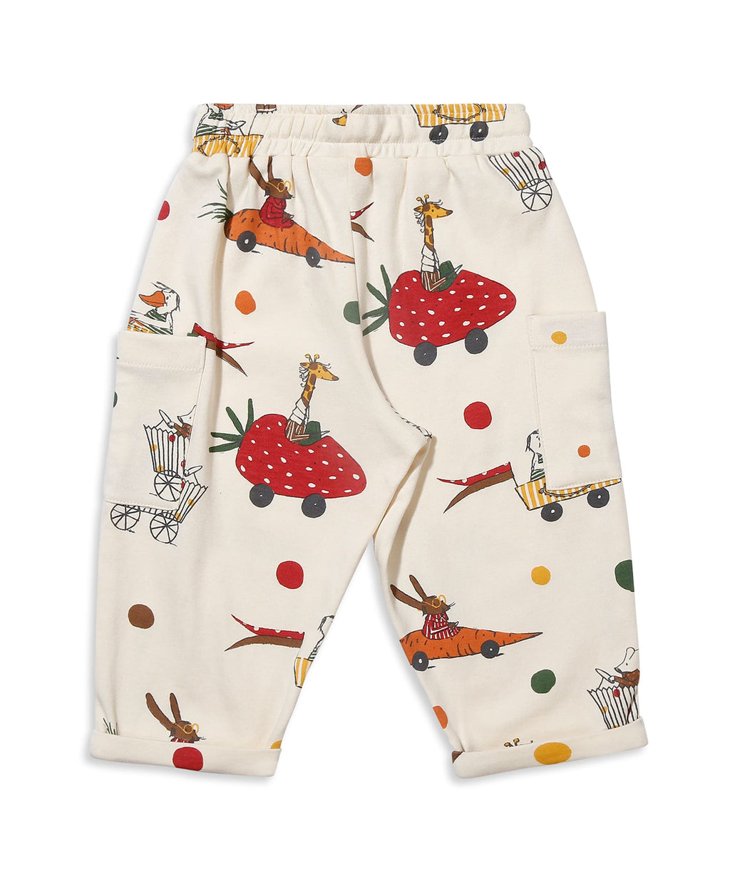 100% Cotton Printed Full Sleeves Tee & Jogger Set N Suits - Ecru
