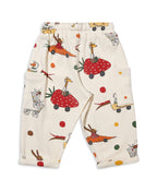 100% Cotton Printed Full Sleeves Tee & Jogger Set N Suits - Ecru