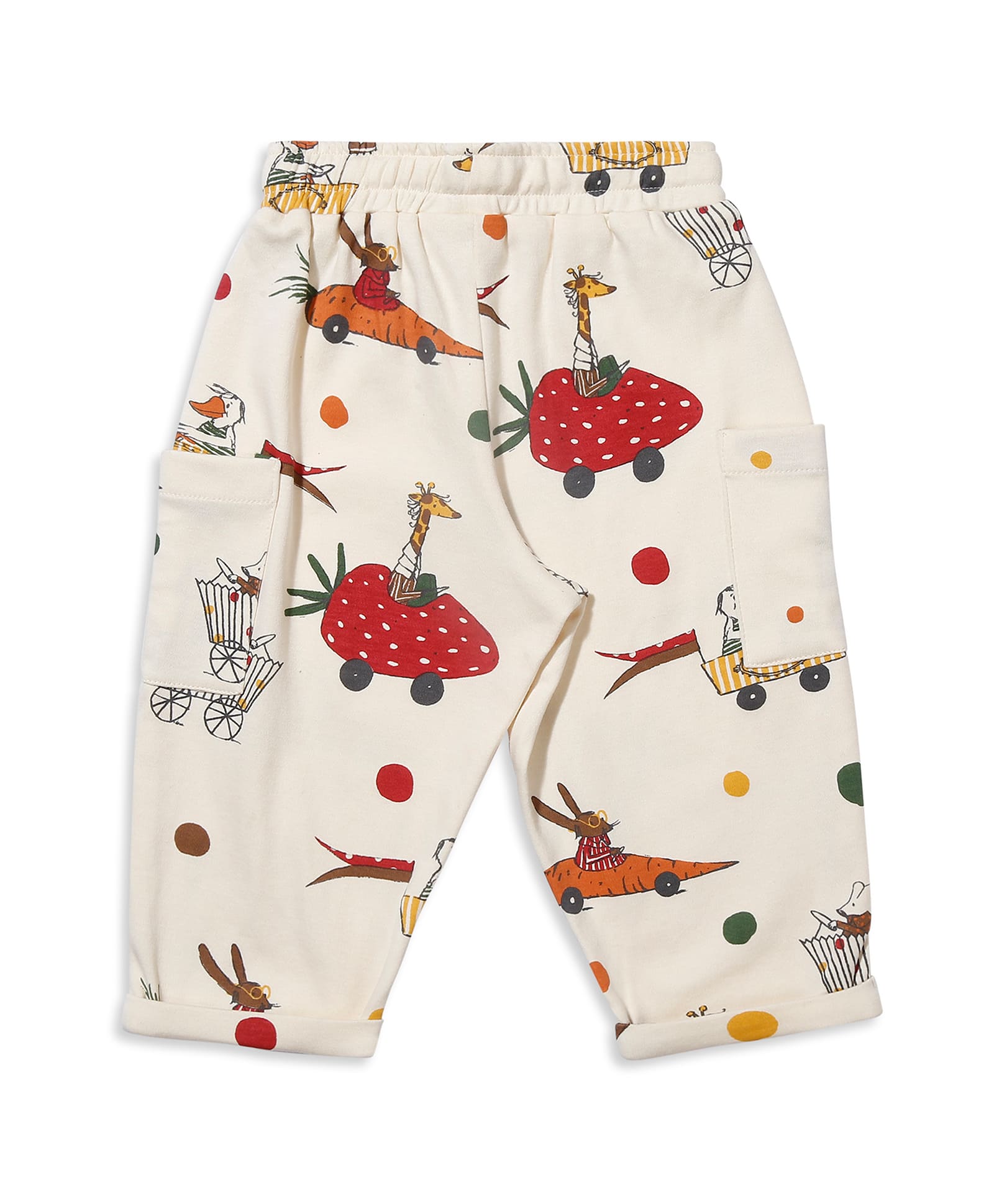 100% Cotton Printed Full Sleeves Tee & Jogger Set N Suits - Ecru
