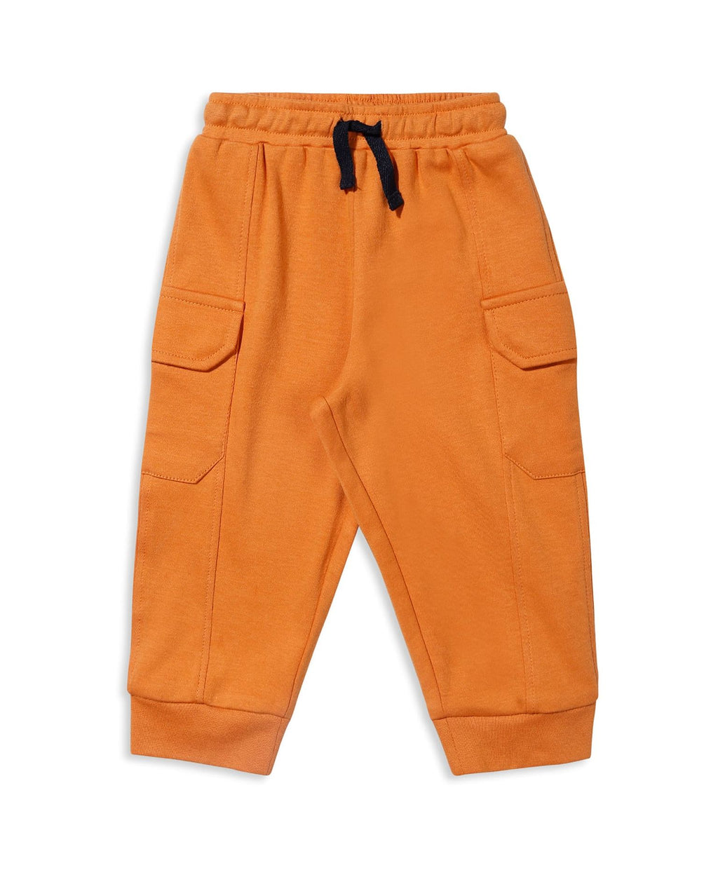 100% Cotton Color Block Lion Embroidery Set N Suit - Off White/Orange