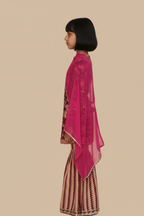 Girls wine floral sharara set