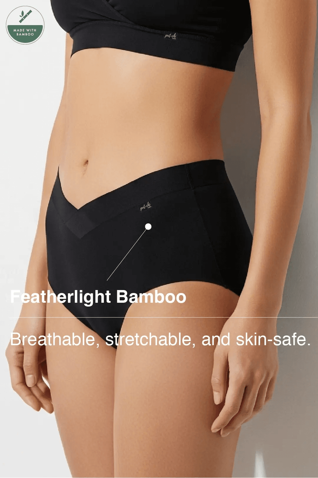 Putchi Comfort-Fit Bamboo Hipster Panty - Black
