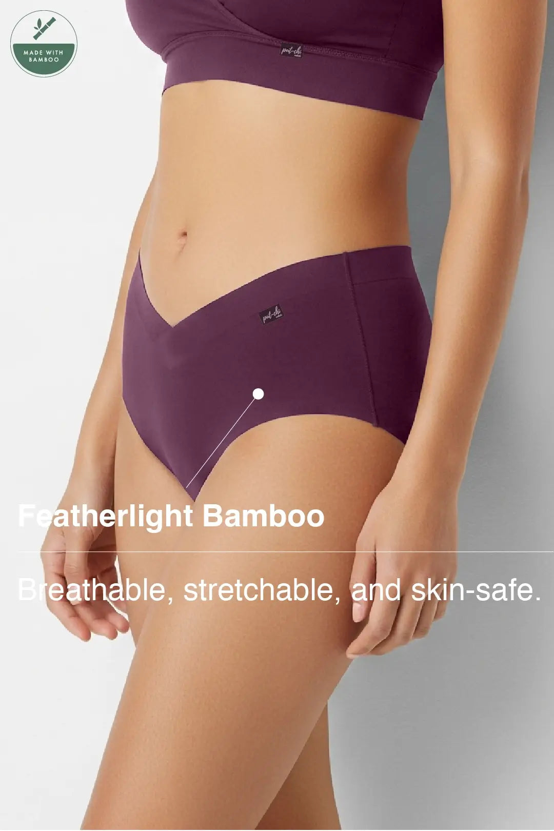 Putchi Comfort-Fit Bamboo Hipster Panty - Purple