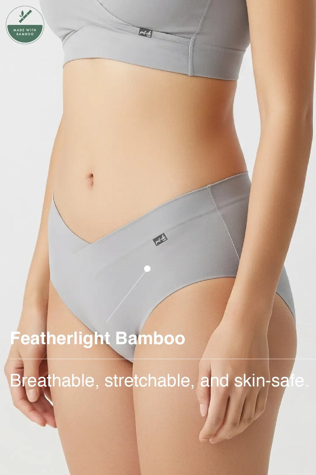 Putchi Comfort-Fit Bamboo Hipster Panty - Gray