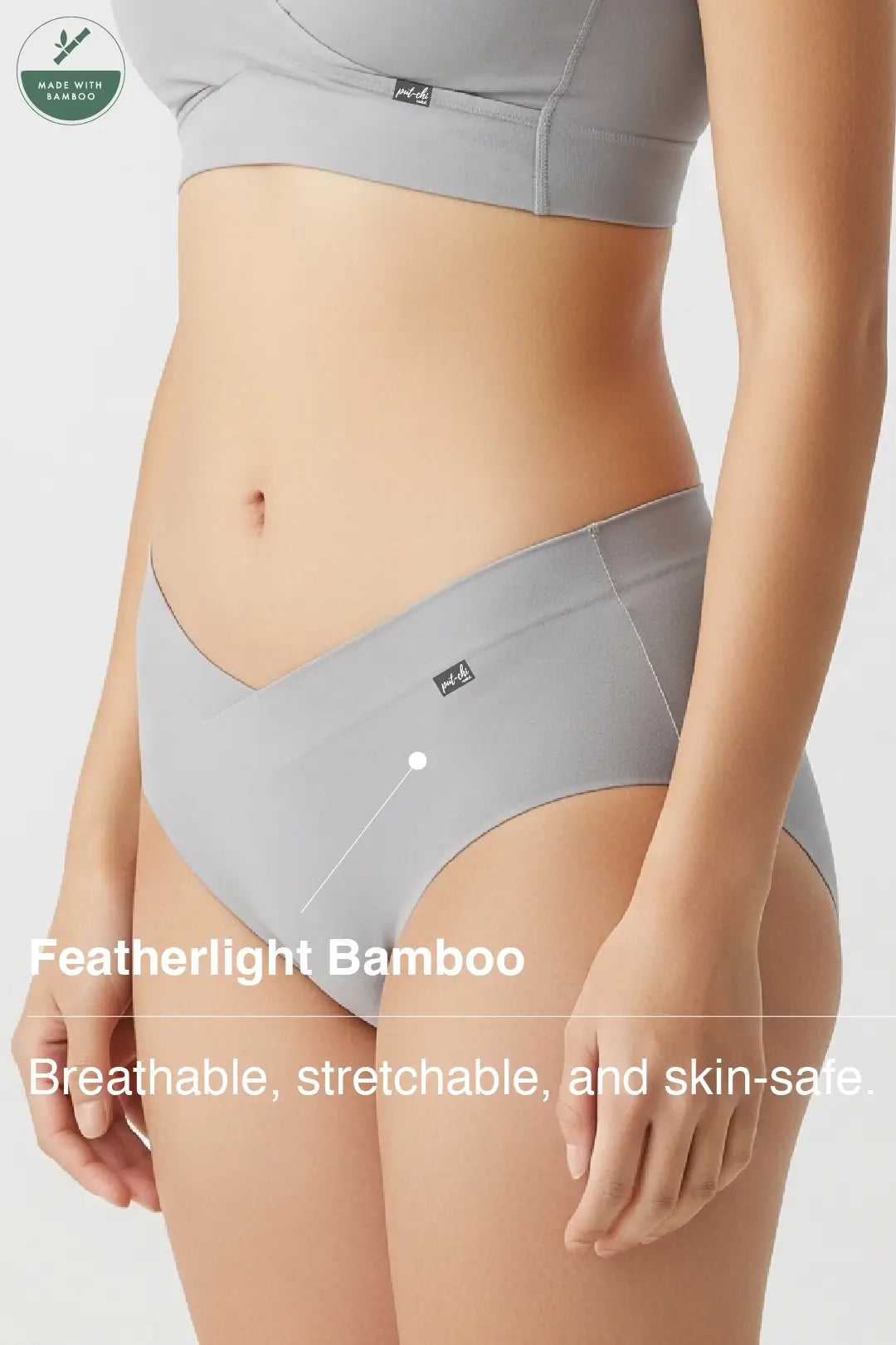 Putchi Comfort-Fit Bamboo Hipster Panty - Gray