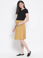 Women Mustard Maternity Skirt