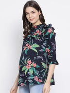 Multicolor Floral Wave Maternity Top