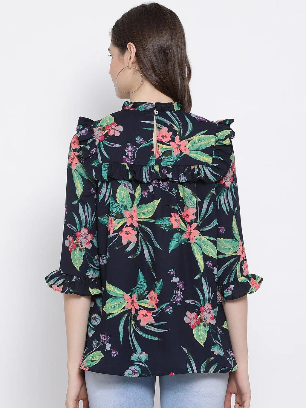 Multicolor Floral Wave Maternity Top