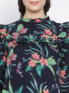Multicolor Floral Wave Maternity Top