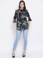 Multicolor Floral Wave Maternity Top