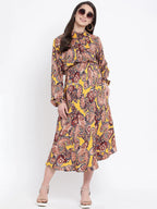 Women Multicolor Tropical Print Maternity Dress