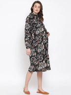 Multicolor Floral Print Maternity Dress