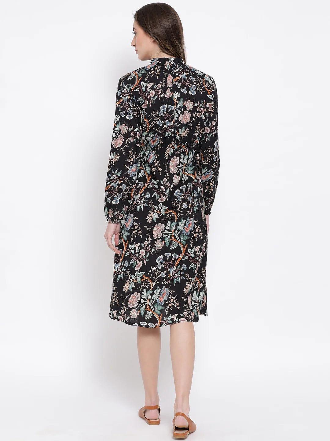 Multicolor Floral Print Maternity Dress