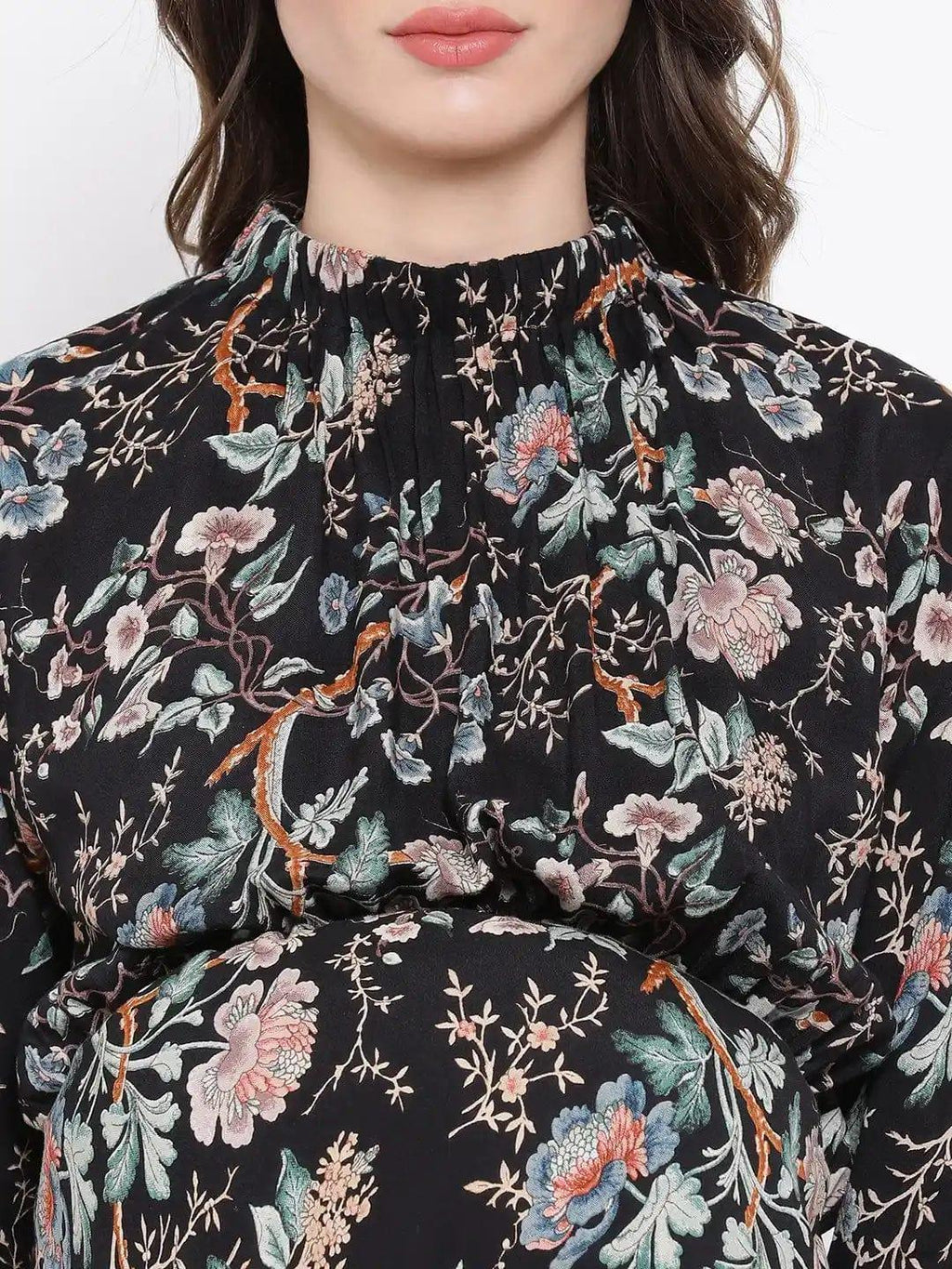 Multicolor Floral Print Maternity Dress